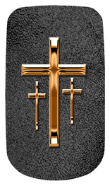 DAROYAL-517-CP-SH-BK Copper 3 Crosses Shimmer Black Background